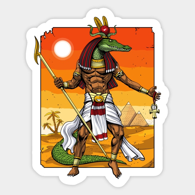 Egyptian Mythology God Sobek Sticker by underheaven